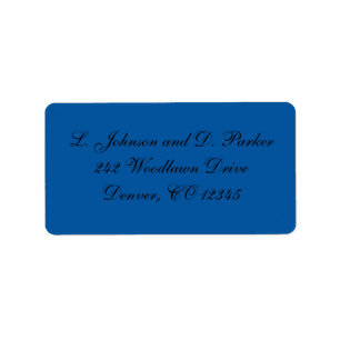 Étiquette de adresse bleu et noir Cobalt
