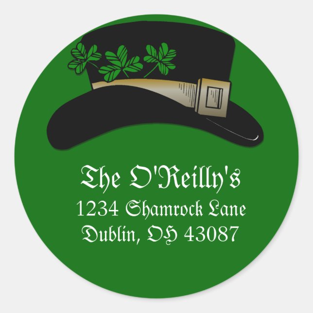 Étiquette de adresse Casquette irlandais (Devant)