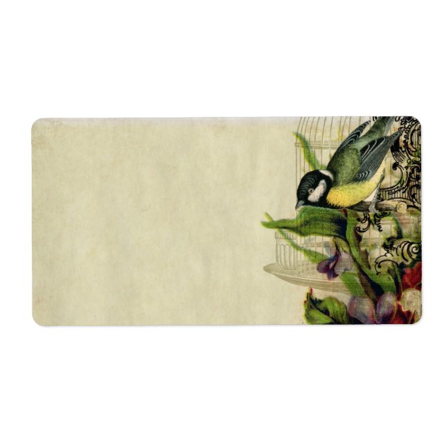 Étiquette de adresse Chanson jaune Cage d'oiseaux  (Devant)