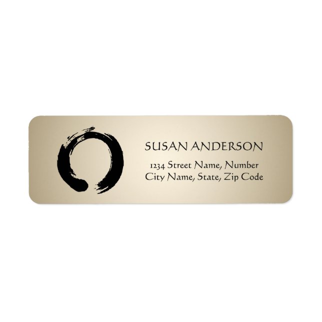 Étiquette de adresse circulaire zen (Devant)