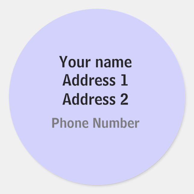 Étiquette de adresse clair (Devant)