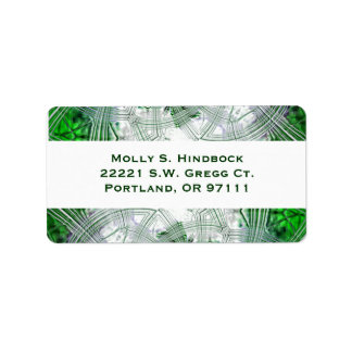 Étiquette de adresse cristallin vert