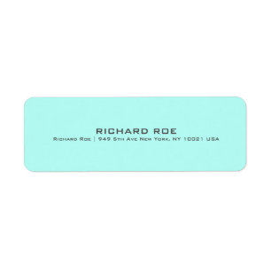 Étiquette de adresse cyan moderne de retour de