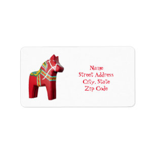 Étiquette de adresse Dala Horse