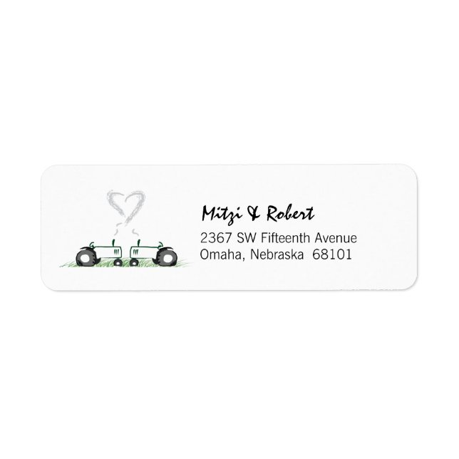 Étiquette de adresse d'amour du tracteur (Devant)