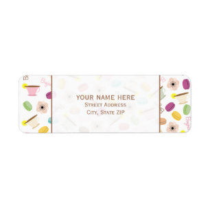 Étiquette de adresse d'anémones et de tasses de