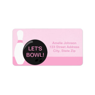 Étiquette de adresse d'anniversaire de Bowling Gi