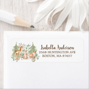Étiquette de adresse de Baby shower animal rustiqu