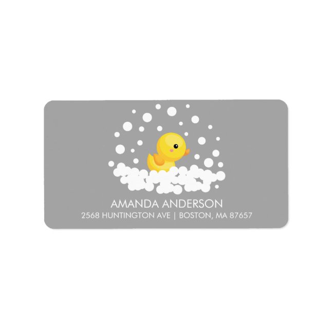 Étiquette de adresse de Baby shower de canard en c (Devant)