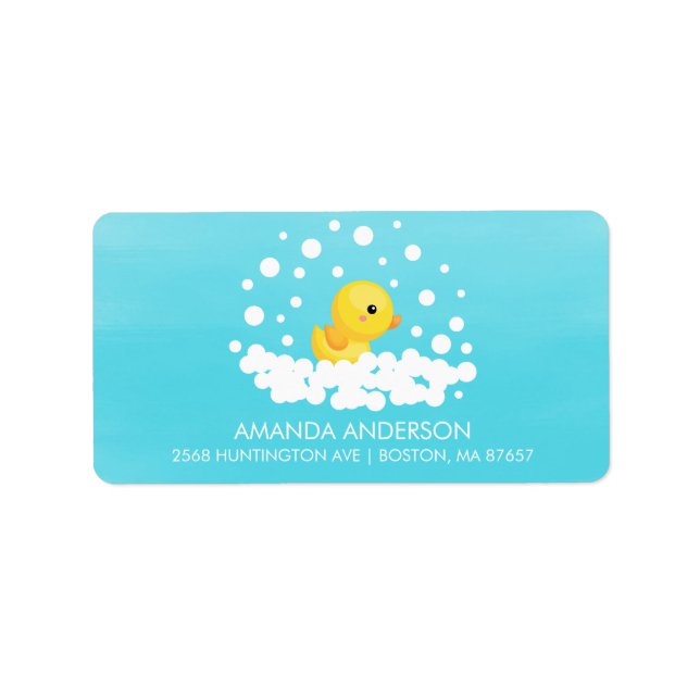 Étiquette de adresse de Baby shower de canard en c (Devant)