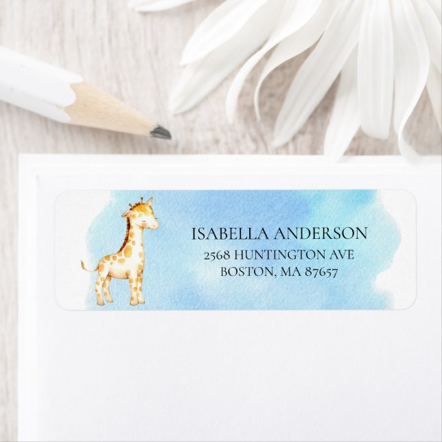 Étiquette de adresse de Baby shower de la jungle d (En situation)