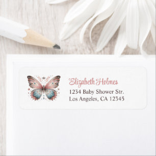Étiquette de adresse de Baby shower de papillon Bo