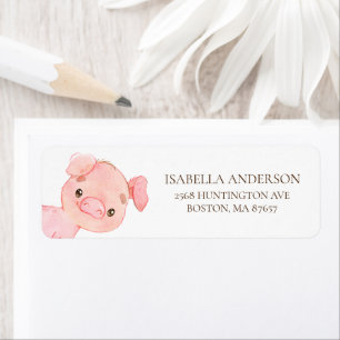 Étiquette de adresse de Baby shower de porc de fer