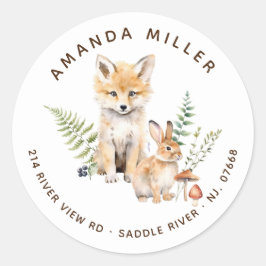 Étiquette de adresse de Baby shower de renard de l