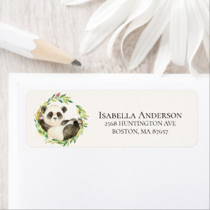 Étiquette de adresse de Baby shower d'ours doux Pa