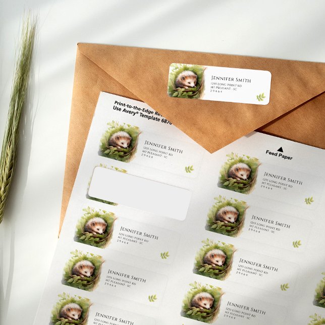 Étiquette de adresse de Baby shower Hérisson pour  (Créateur téléchargé)