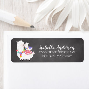Étiquette de adresse de Baby shower Llama Mama