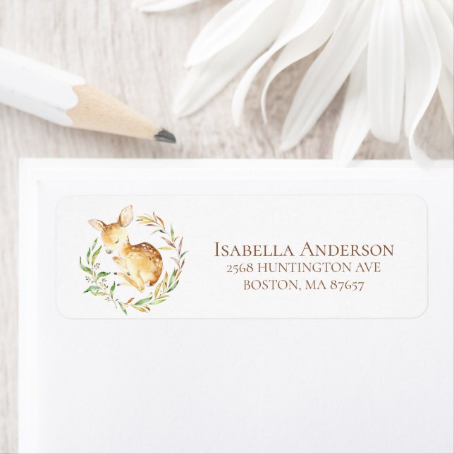Étiquette de adresse de Baby shower Sweet Little D (En situation)