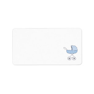 Étiquette de adresse de blanc de poussette de bé