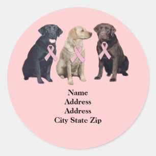 Étiquette de adresse de cancer du sein de labrado