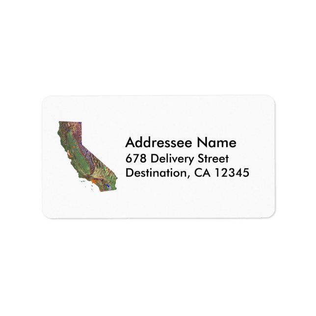 Étiquette de adresse de carte de Californie (Devant)
