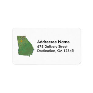 Étiquette de adresse de carte de la Géorgie