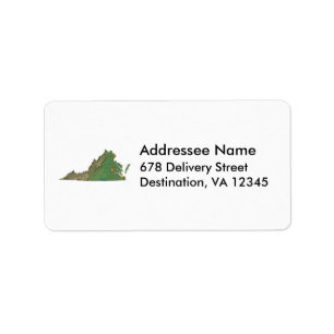 Étiquette de adresse de carte de la Virginie
