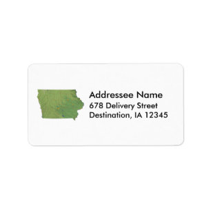Étiquette de adresse de carte de l'Iowa