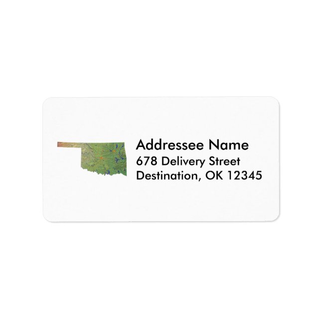 Étiquette de adresse de carte Oklahoma (Devant)