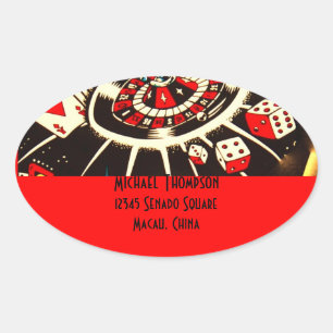 Étiquette de adresse de casino en Lucky Red