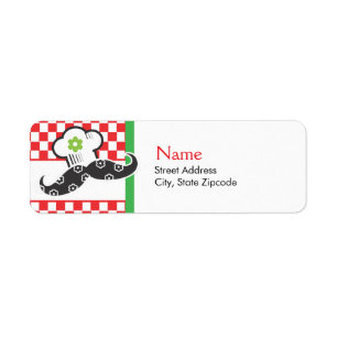 Étiquette de adresse de chef de moustache de fill