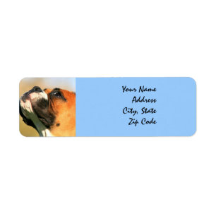 Étiquette de adresse de chien de boxeur