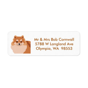 Étiquette de adresse de chien de Pomeranian