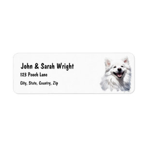 Étiquette de adresse de chien Samoyé personnalisé