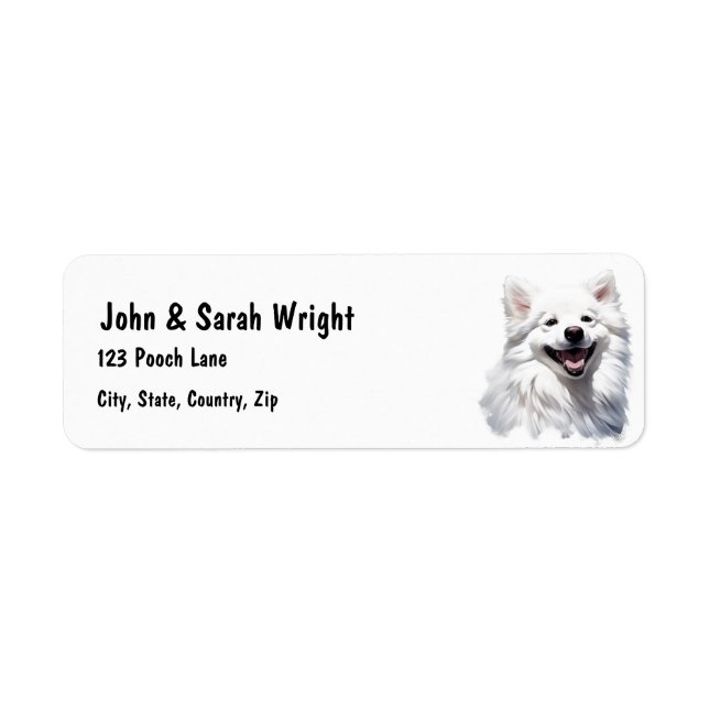 Étiquette de adresse de chien Samoyé personnalisé (Devant)
