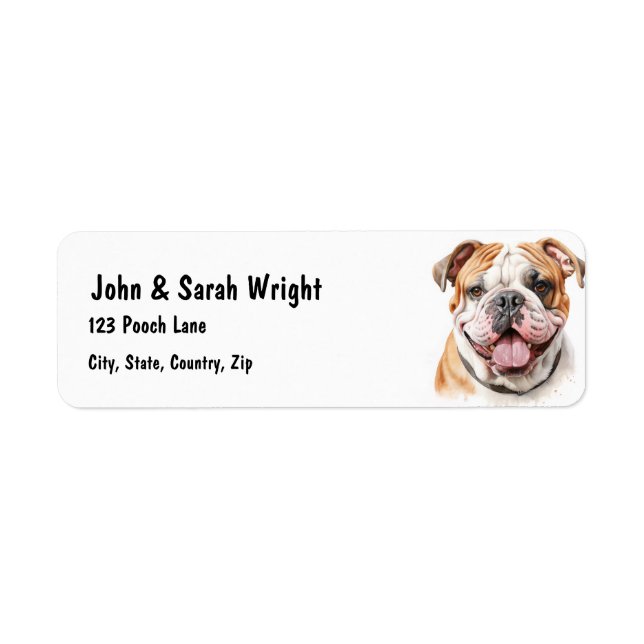 Étiquette de adresse de chiens de balle personnali (Devant)