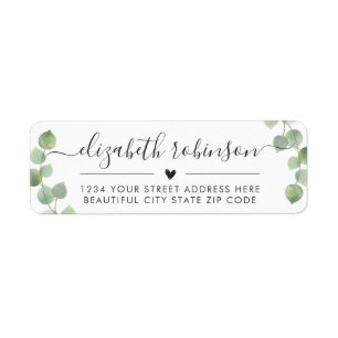 Étiquette de adresse de coeur chic et élégant