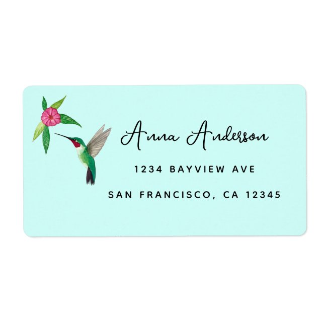 Étiquette de adresse de colibri (Devant)