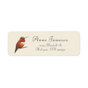 Étiquette de adresse de colibri d'Allen