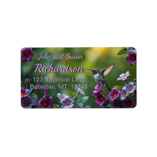 Étiquette de adresse de conception florale de coli