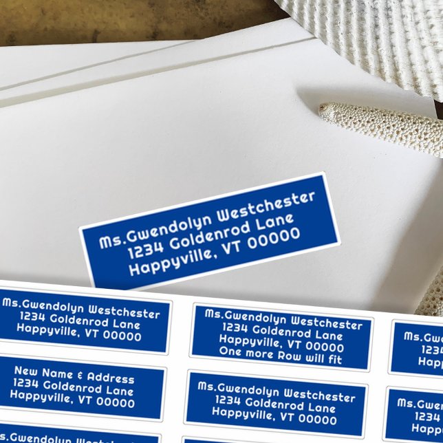 Étiquette de adresse de courrier individuel Bleu d (Créateur téléchargé)