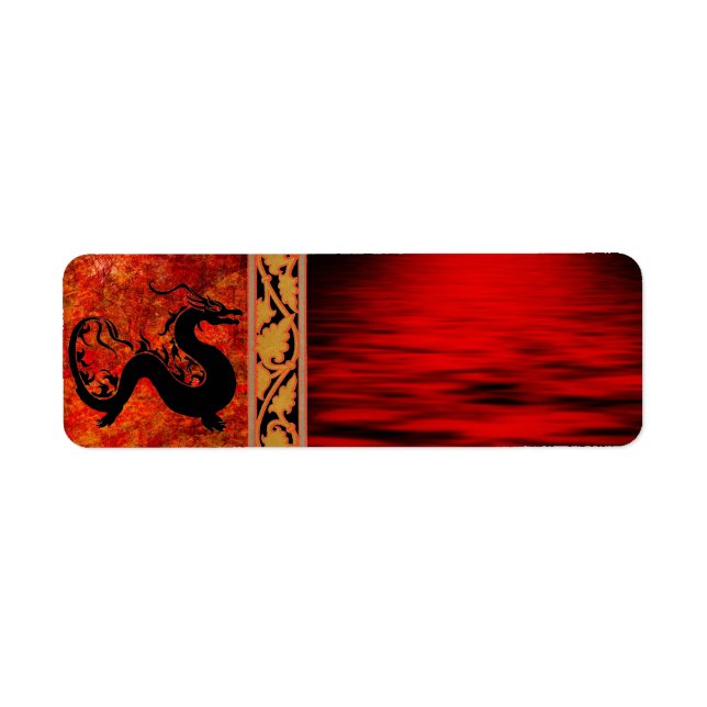 Étiquette de adresse de dragon asiatique (Devant)