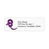 Étiquette de adresse de dragon tribal violet