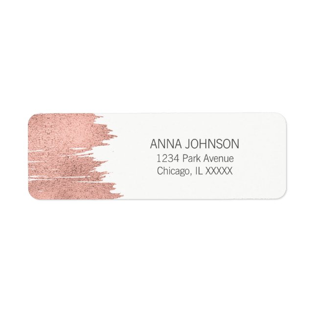 Étiquette de adresse de Fête des mariées rose Gold (Devant)