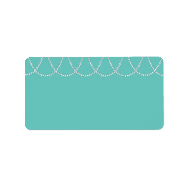 Étiquette de adresse de Fêtes des mariées Turquois (Devant)