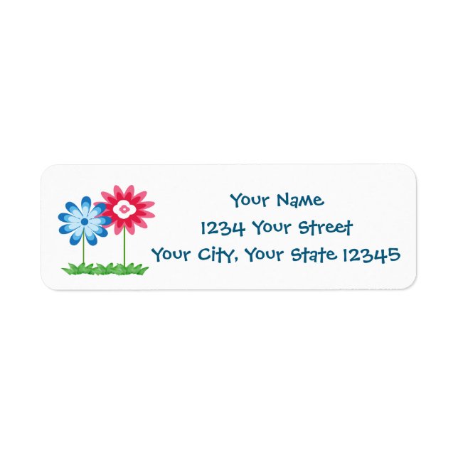 Étiquette de adresse de fleurs (Devant)