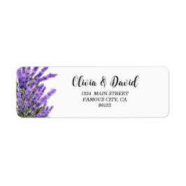 Étiquette de adresse de fleurs violettes de lavand