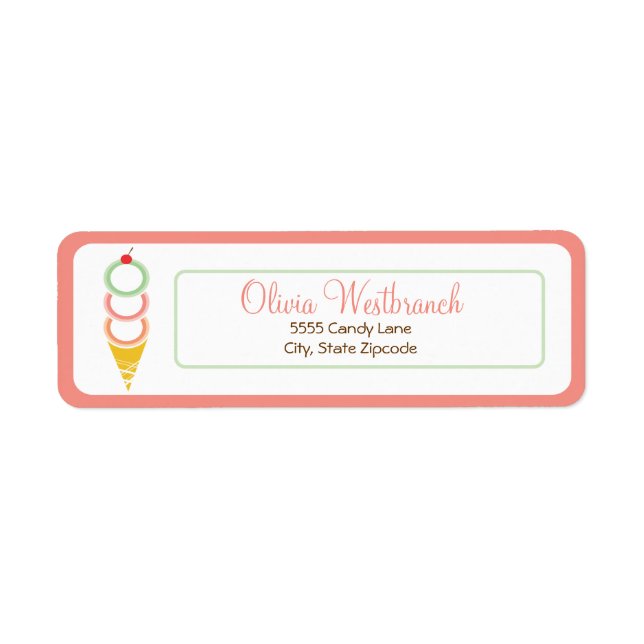 Étiquette de adresse de glace (Devant)