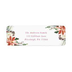 Étiquette de adresse de guirlande de Noël