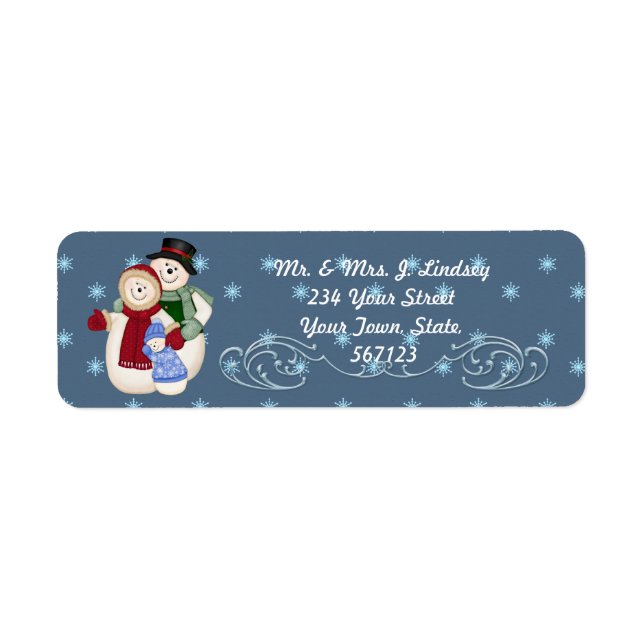 Étiquette de adresse de la famille des neiges (Devant)